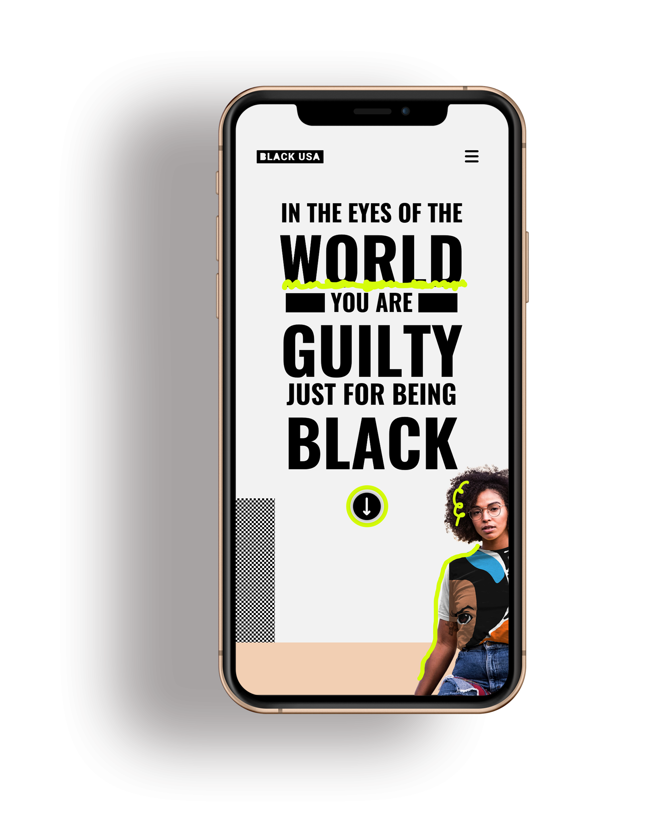 Black USA mobile mockup