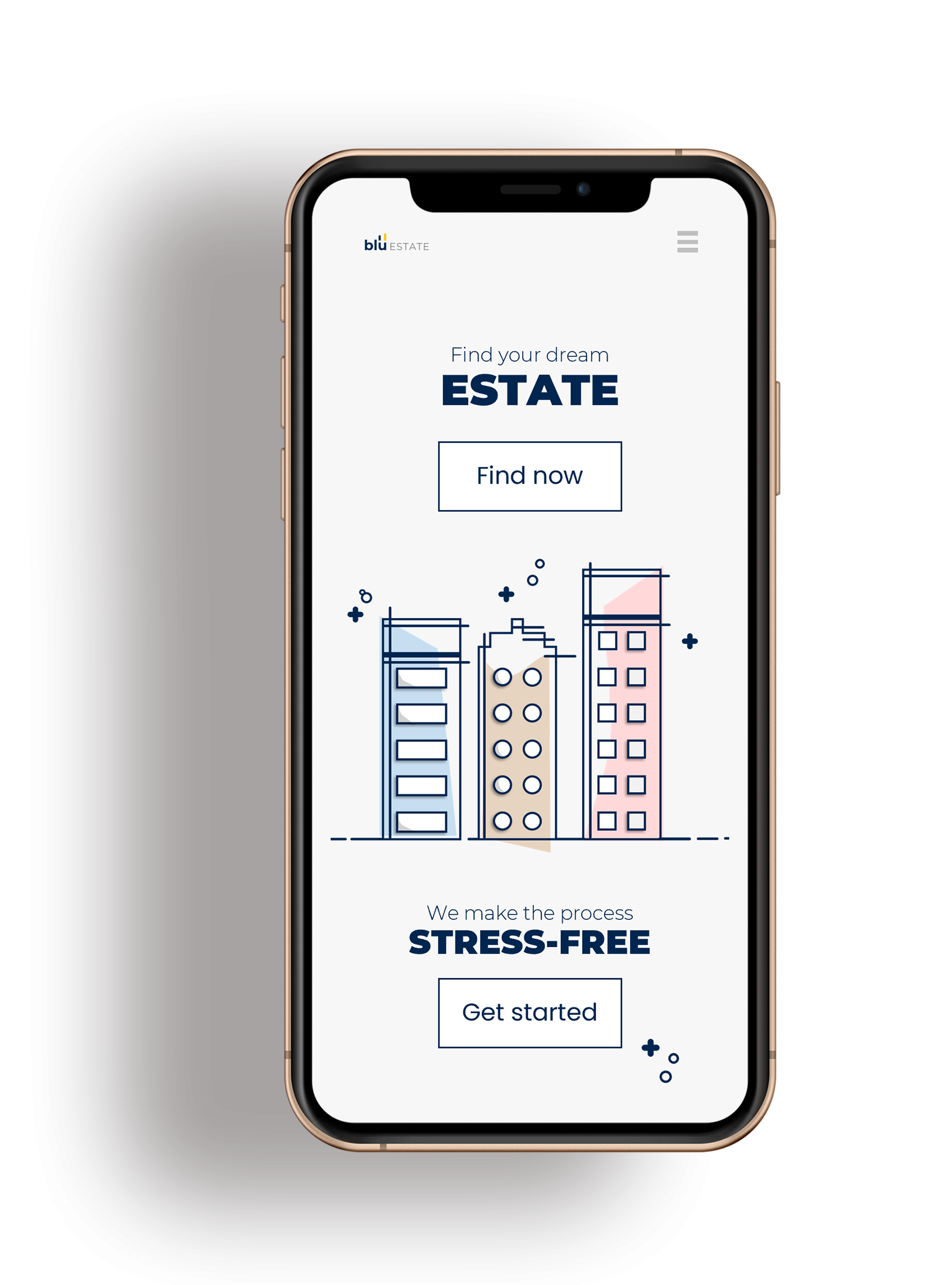 Blu Estate mobile mockup