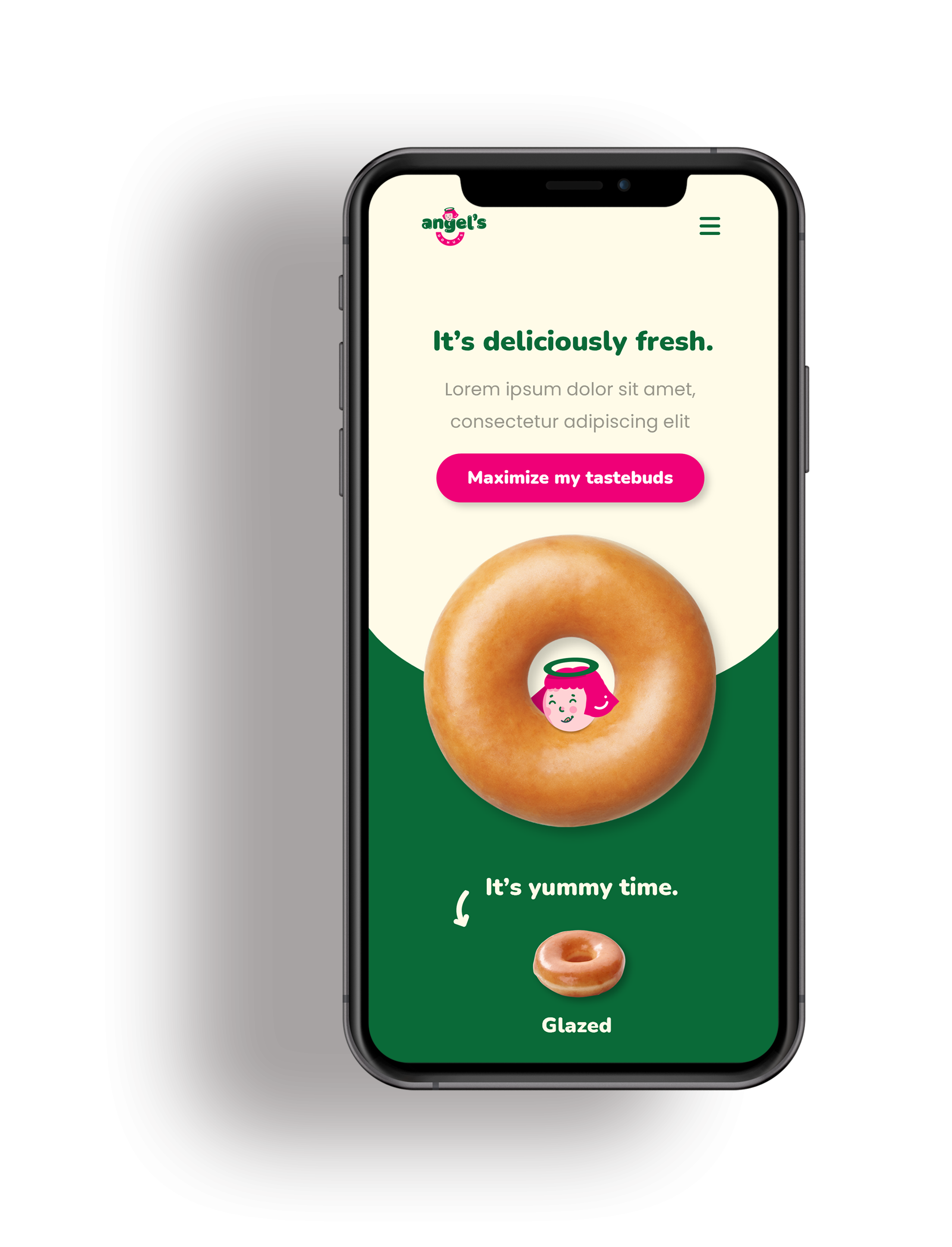 Angel's Donuts mobile mockup