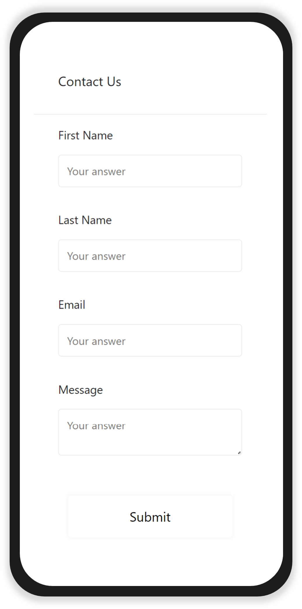 Custom Google form in mobile view